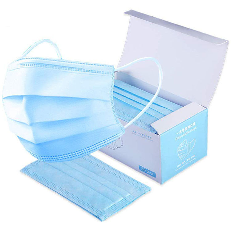 Water Resistance 3 Ply Disposable Mouth Mask Size 17.5 * 9.5cm Anti Virus supplier
