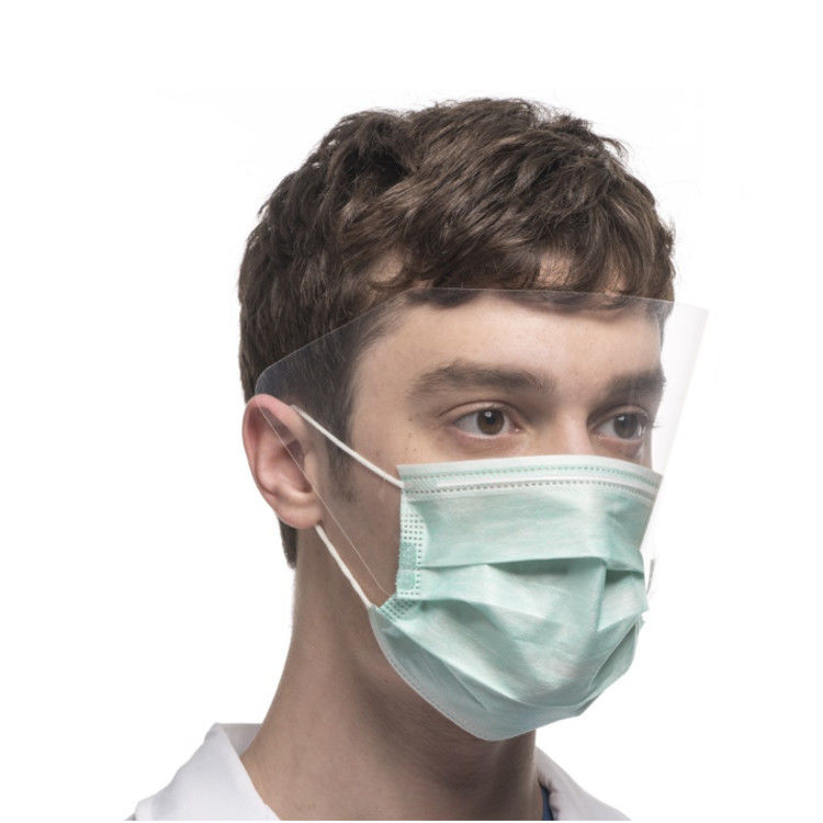 Non Woven Disposable Dust Mask Fluid Resistant With A Clear Plastic Eye Shield supplier