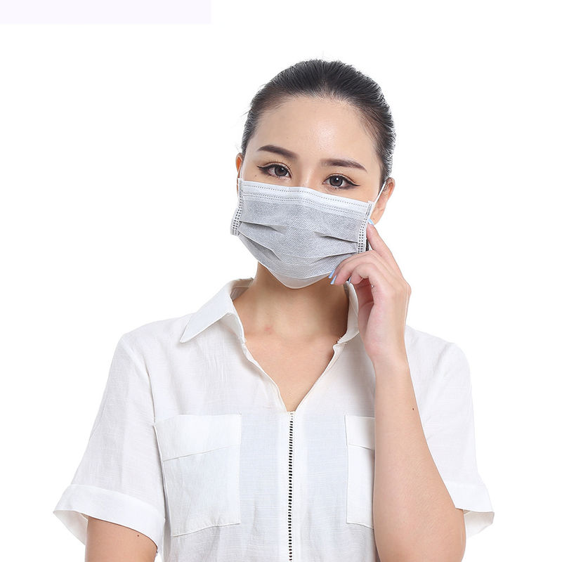 4 Ply Activated Carbon Disposable Dust Mask Flexible Nose Piece Ultrasonic Sealing supplier